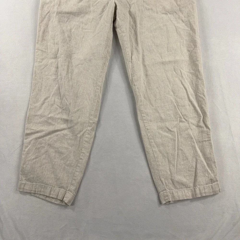 Porter & Ash Linen Blend Pleated Tapered Casual Trousers Mens Size 34